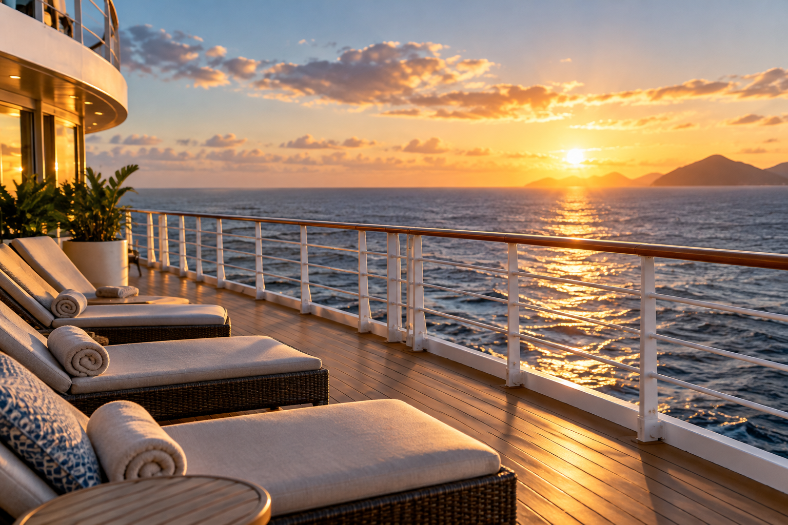 Empty lounge chairs and a ship’s railing overlook sunlit water in warm late-day light.
AI-generated editorial illustration; not a photograph of the authors, a particular ship, or an actual event. Empty lounge chairs and a ship’s railing overlook sunlit water in warm late-day light.